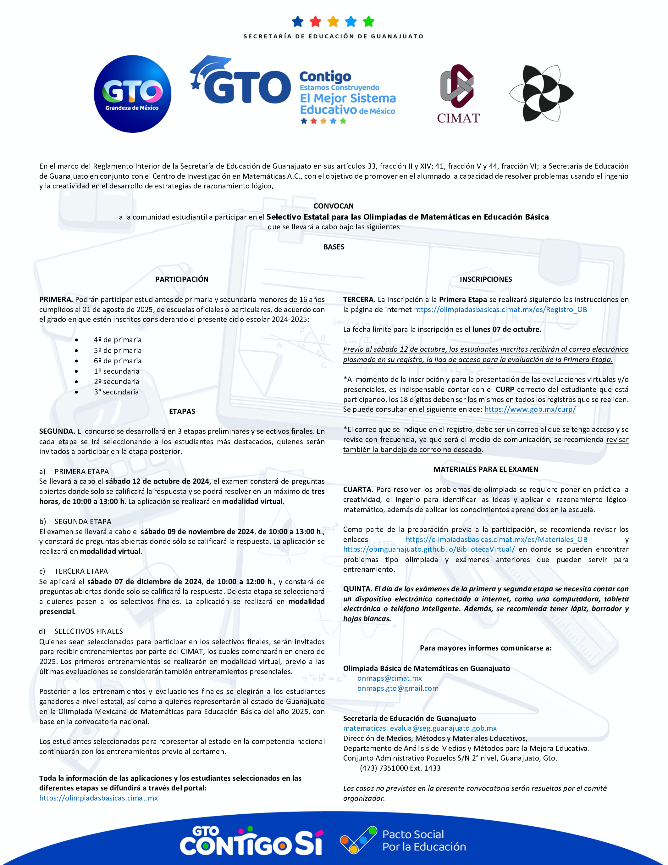 Convocatoria OBM 2024-2025